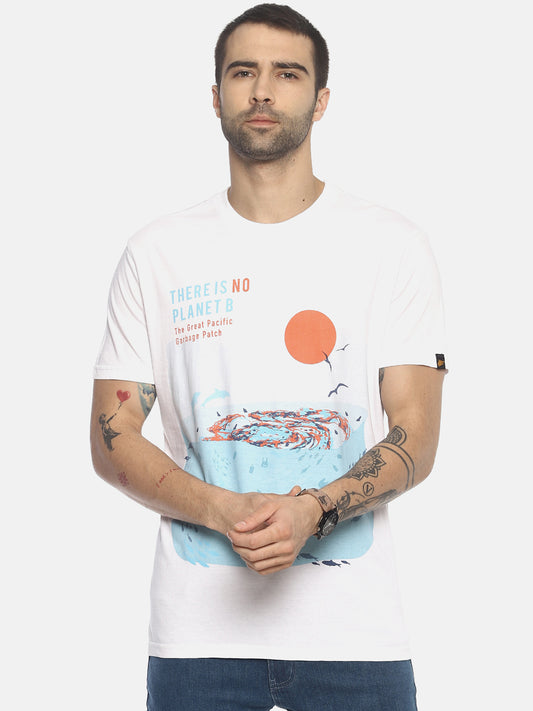 Wolfpack Men White Printed T-Shirt Wolfpack