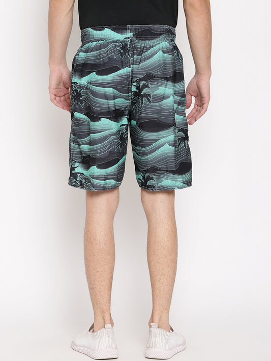 Wolfpack Men Green Coconut Print Swim Shorts Wolfpack