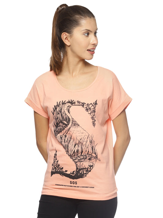 Wolfpack Women Rose Printed T-Shirt Wolfpack