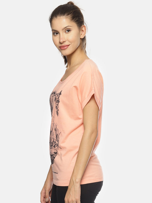 Wolfpack Women Rose Printed T-Shirt Wolfpack