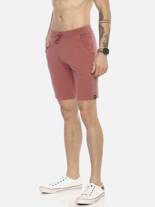 Wolfpack Men Dark Coral Solid Shorts Wolfpack