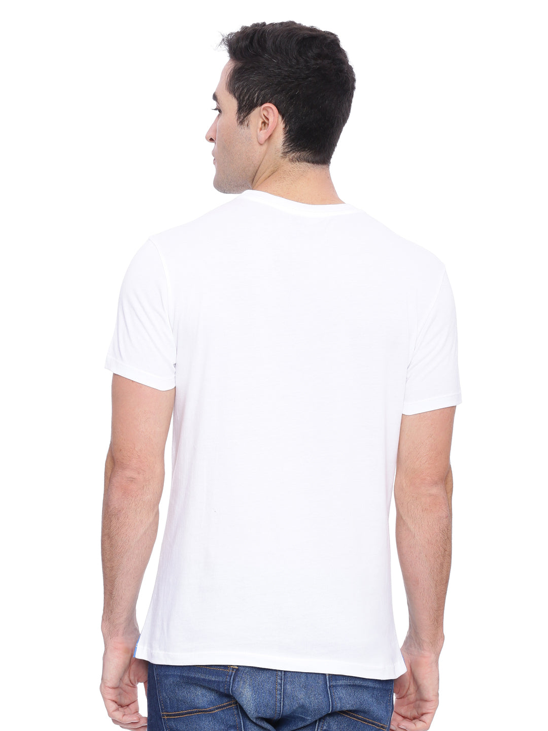 Wolfpack Men Single Step White Printed T-Shirt Wolfpack