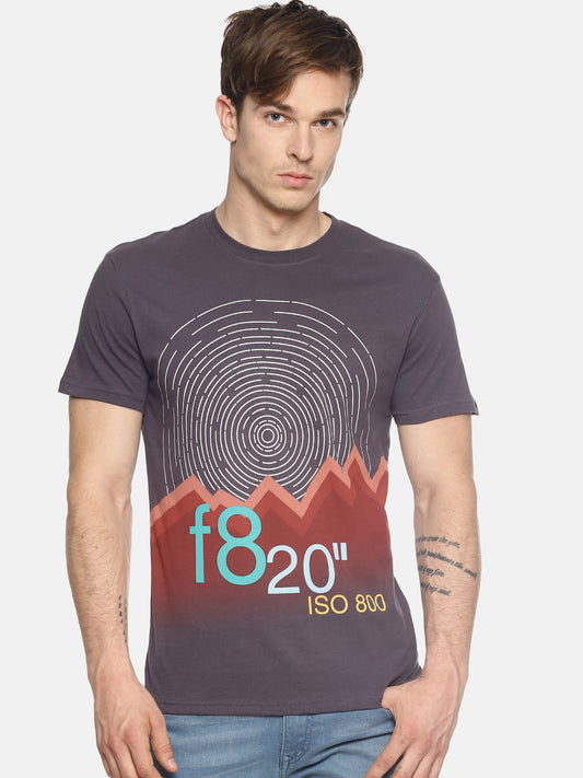 Wolfpack Men Dark Grey Printed T-Shirt Wolfpack