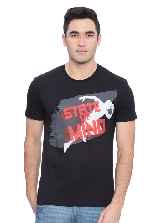 Wolfpack Men Black Printed T-Shirt Wolfpack