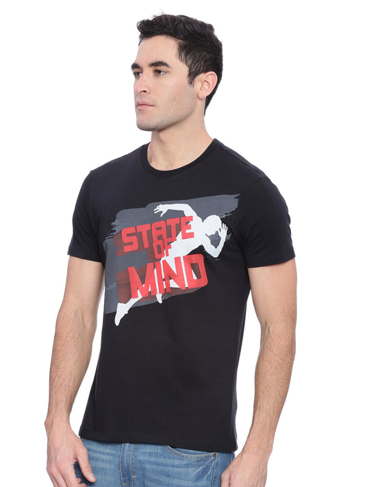 Wolfpack Men Black Printed T-Shirt Wolfpack