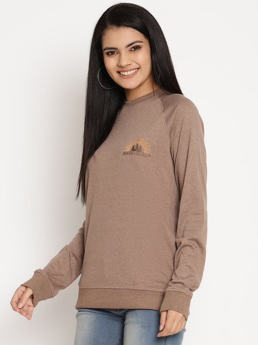 Sandstone Brown Oversized Crewneck Sweatshirt- SMALL ONLY – J Rose Elite