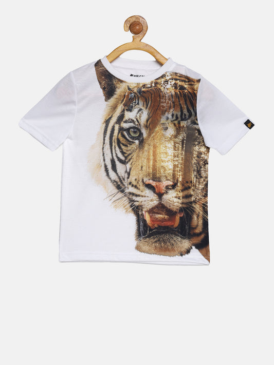 Wolfpack Boys White Graphic T-Shirt Wolfpack